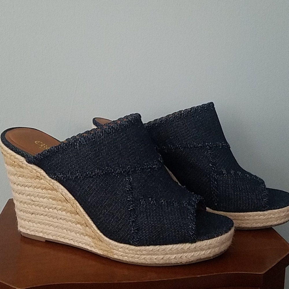 Crown Vintage Denim Wedges